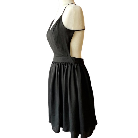 Mystic fit and flare black dress backless skater mini - Sz M - Picture 2 of 11